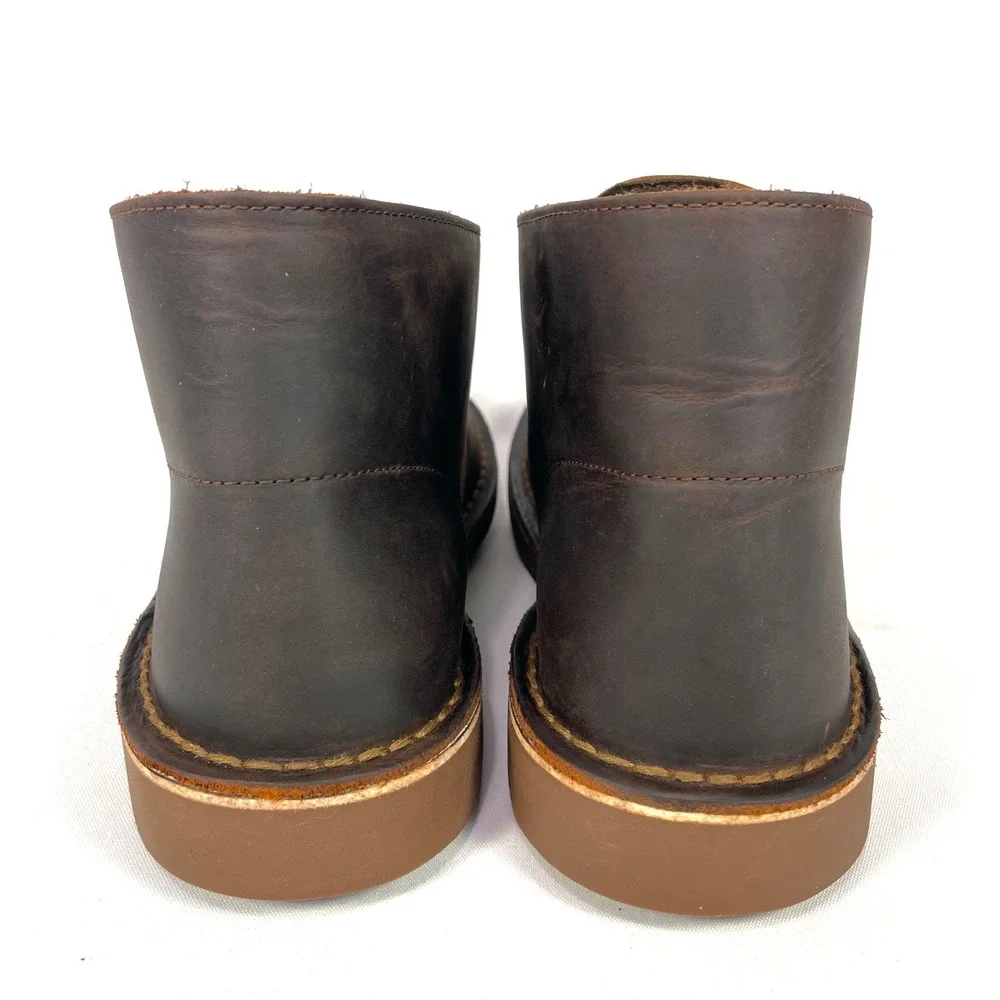 Clarks Bushacre 2 Chukka Boots Mens 8W Dark Brown Beeswax Leather NWOB